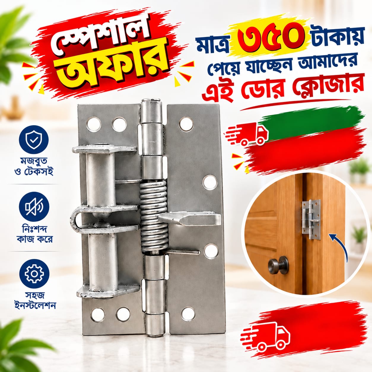ডোর ক্লোজার এখন মাত্র ৩৫০টাকা!